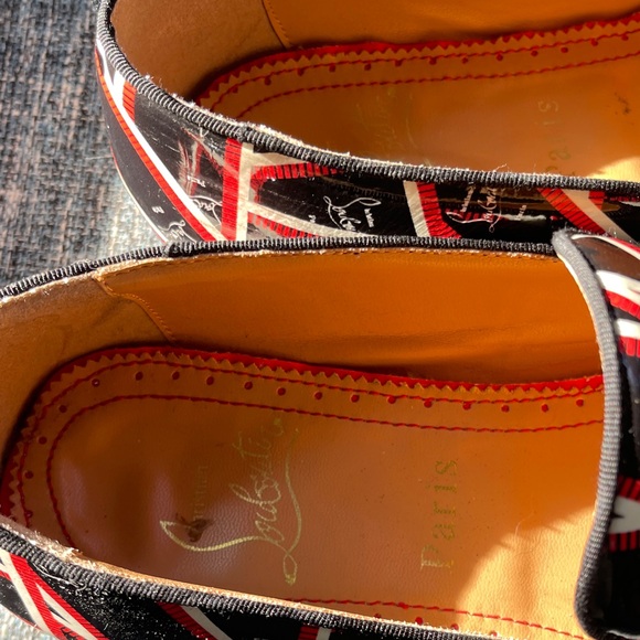 Christian Louboutin Black and Red Patterned Loafers - Picture 4 of 15